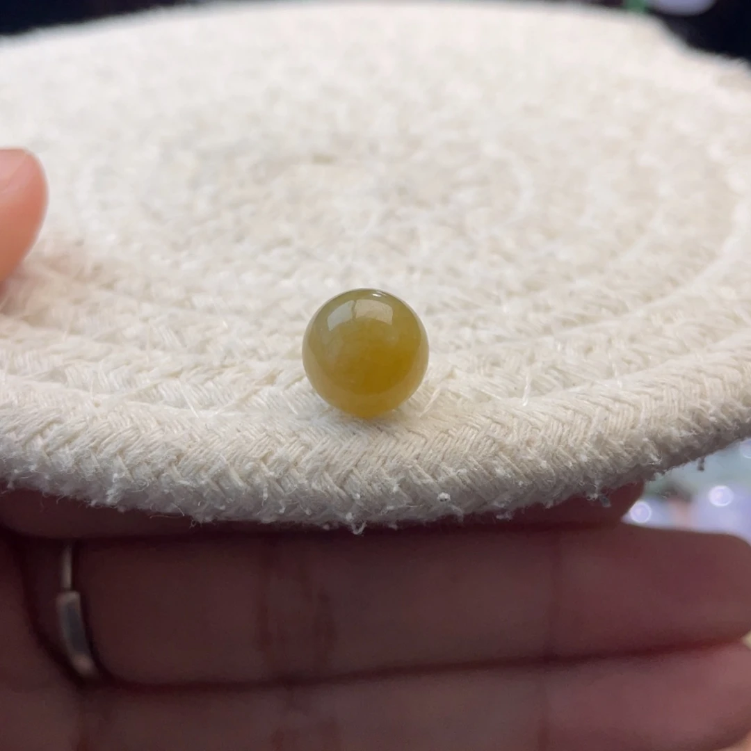 散珠翡翠特色黄翡圆珠卡9.9mm