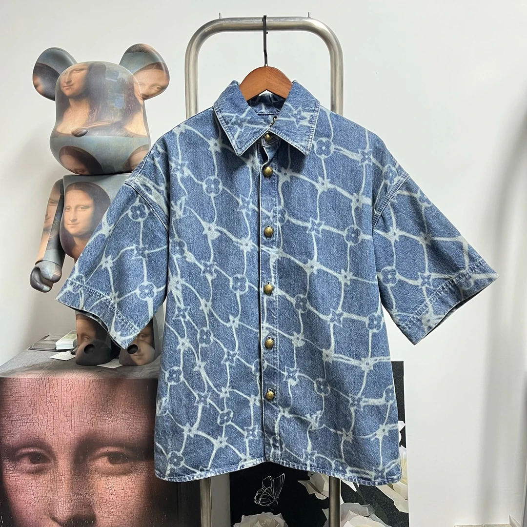 99新 LouisVuitton/路易威登 菲董牛仔短袖N1623S码衣长72胸围57