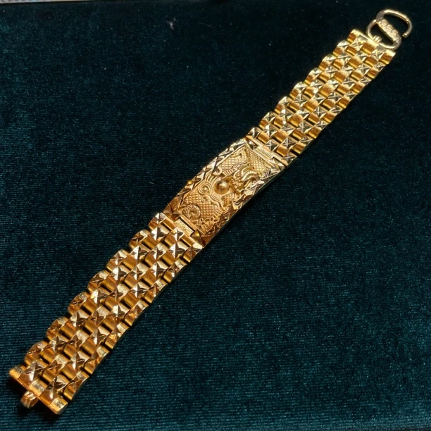 铜合金手链 【映诺珠宝】古法车花龙凤戏珠22 N手排L009