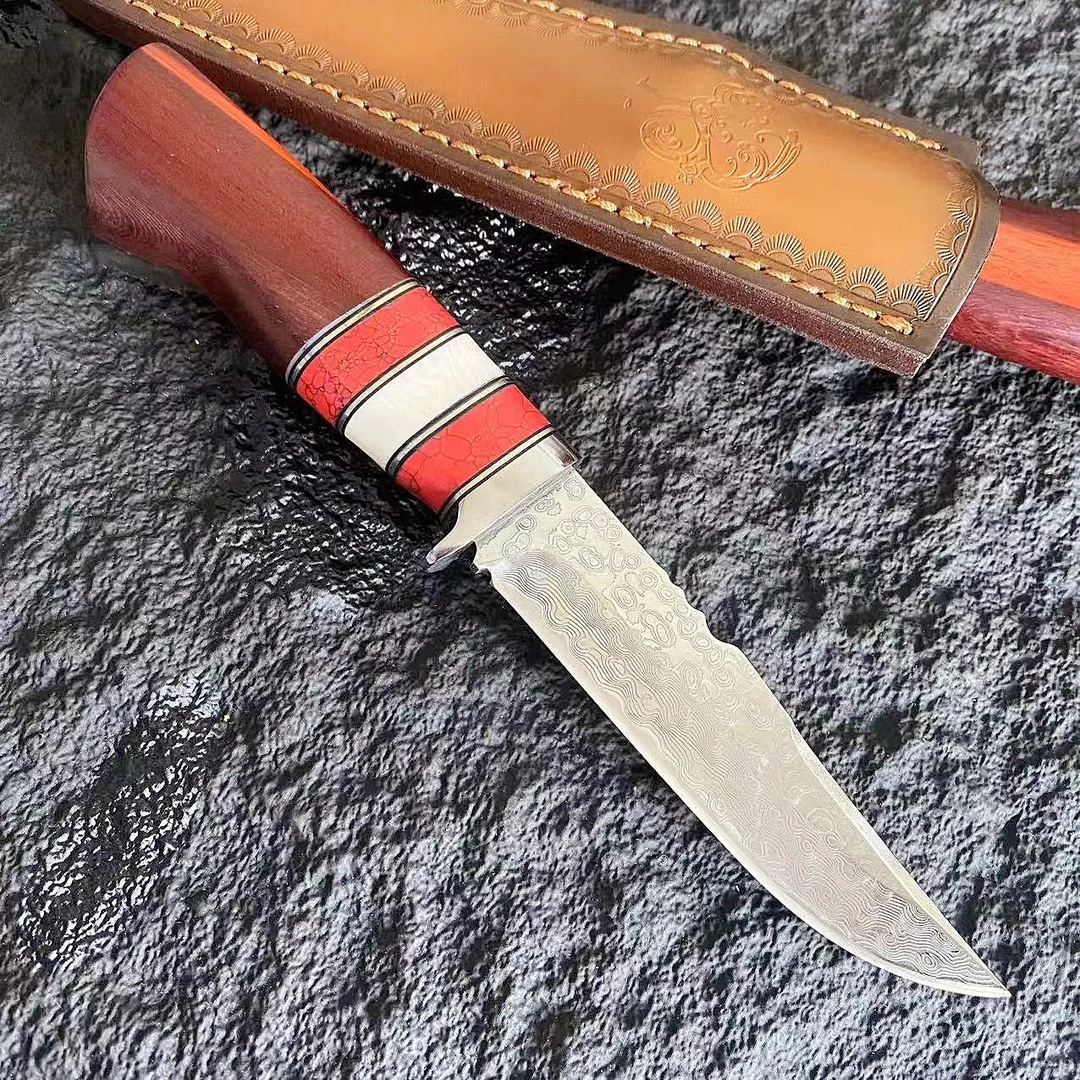 （新疆包邮）大玫瑰 高端大马士革高硬度收藏把玩手工网红高颜值刀