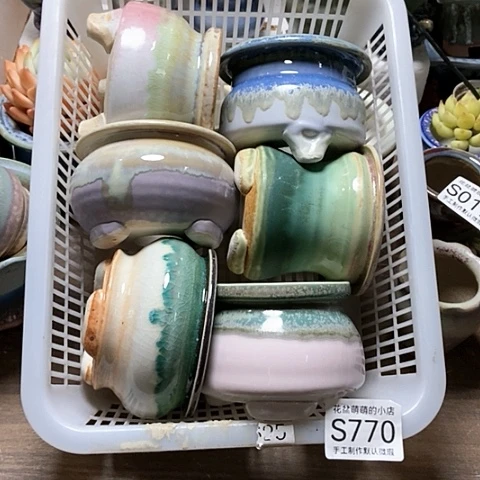 紫砂花盆770微瑕品口径7到8左右