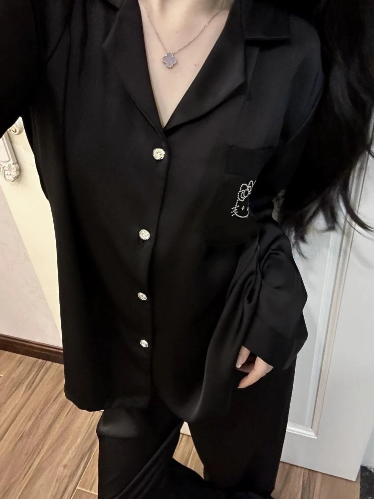 【冰丝双长】加肥加大260斤可穿睡衣女柔滑纯色高级感长袖家居服