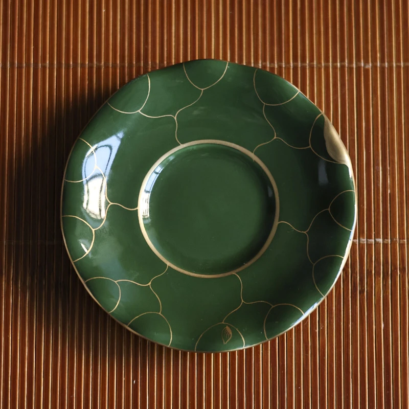 【陶珊居】石绿荷叶杯垫（华隐S0641）