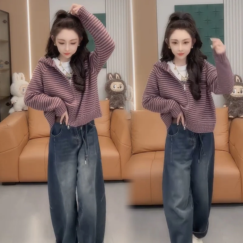 2025秋季新款时尚显瘦气质网红高档洋气套装女高级宽松大码两件套