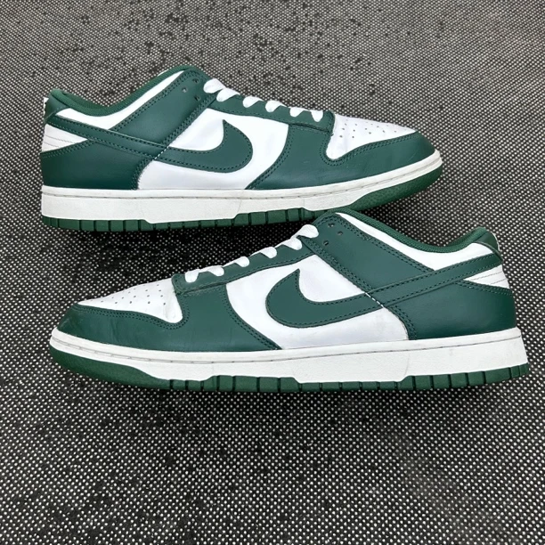 90新 NIKE/耐克 42.5码 dunk 白绿 内衬瑕疵 无盒 复古板鞋