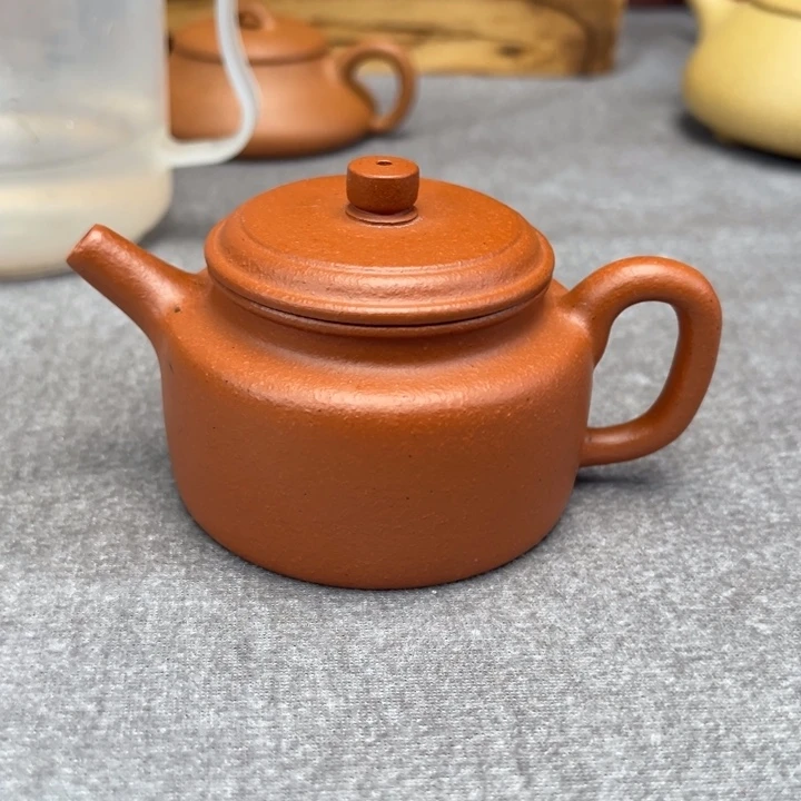 紫砂茶壶微瑕朱泥德钟135cc