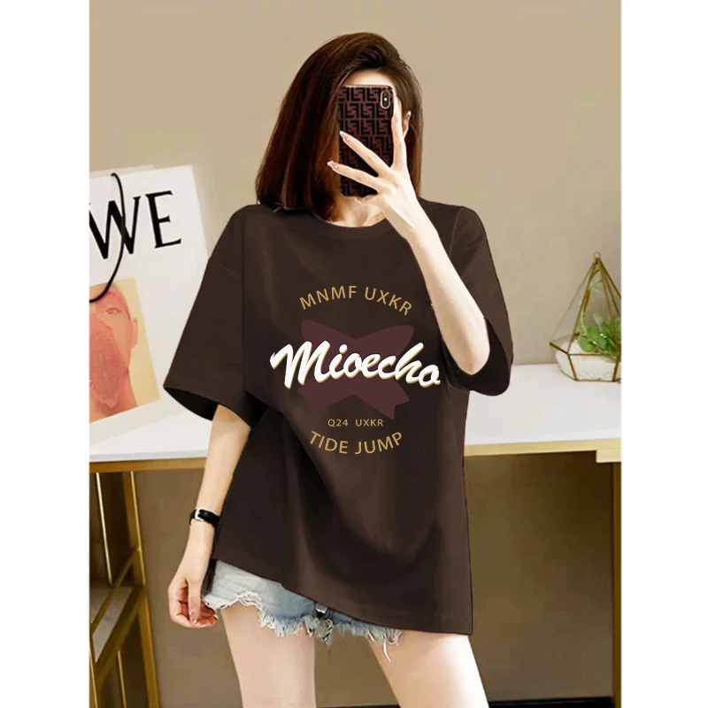 美式复古慵懒风短袖t恤女夏季oversize小众港味宽松大码遮肚上衣