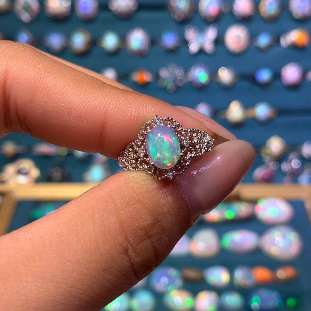 欧泊银S925镶嵌戒指款