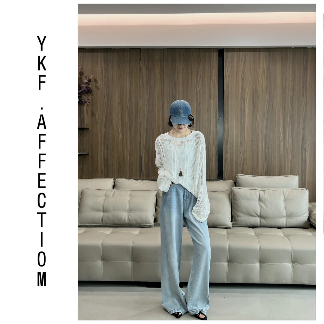 【高捻麻镂空上衣】清凉舒爽透气镂空针织上衣52402