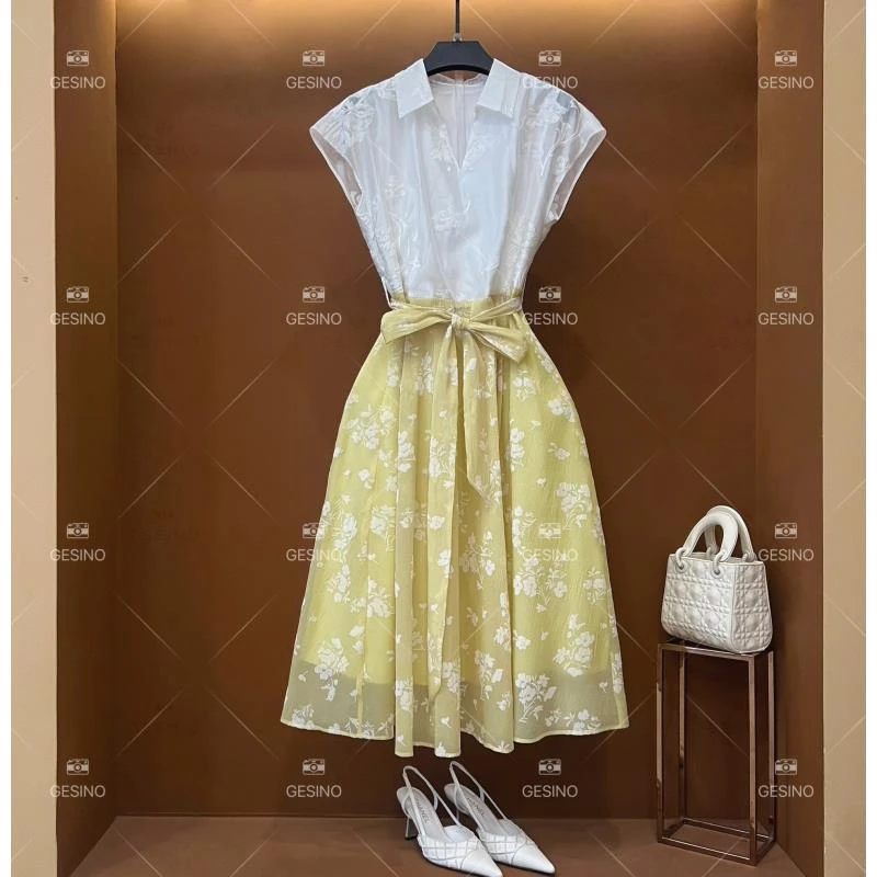 【G】春夏丨设计师轻奢法式印花女士连衣裙CX-2024615