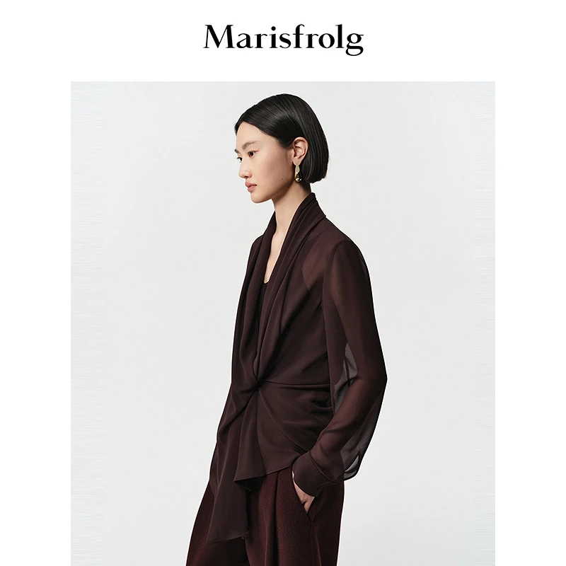 Marisfrolg玛丝菲尔25年新款百搭气质显瘦经典时髦衬衫A1FZ44579