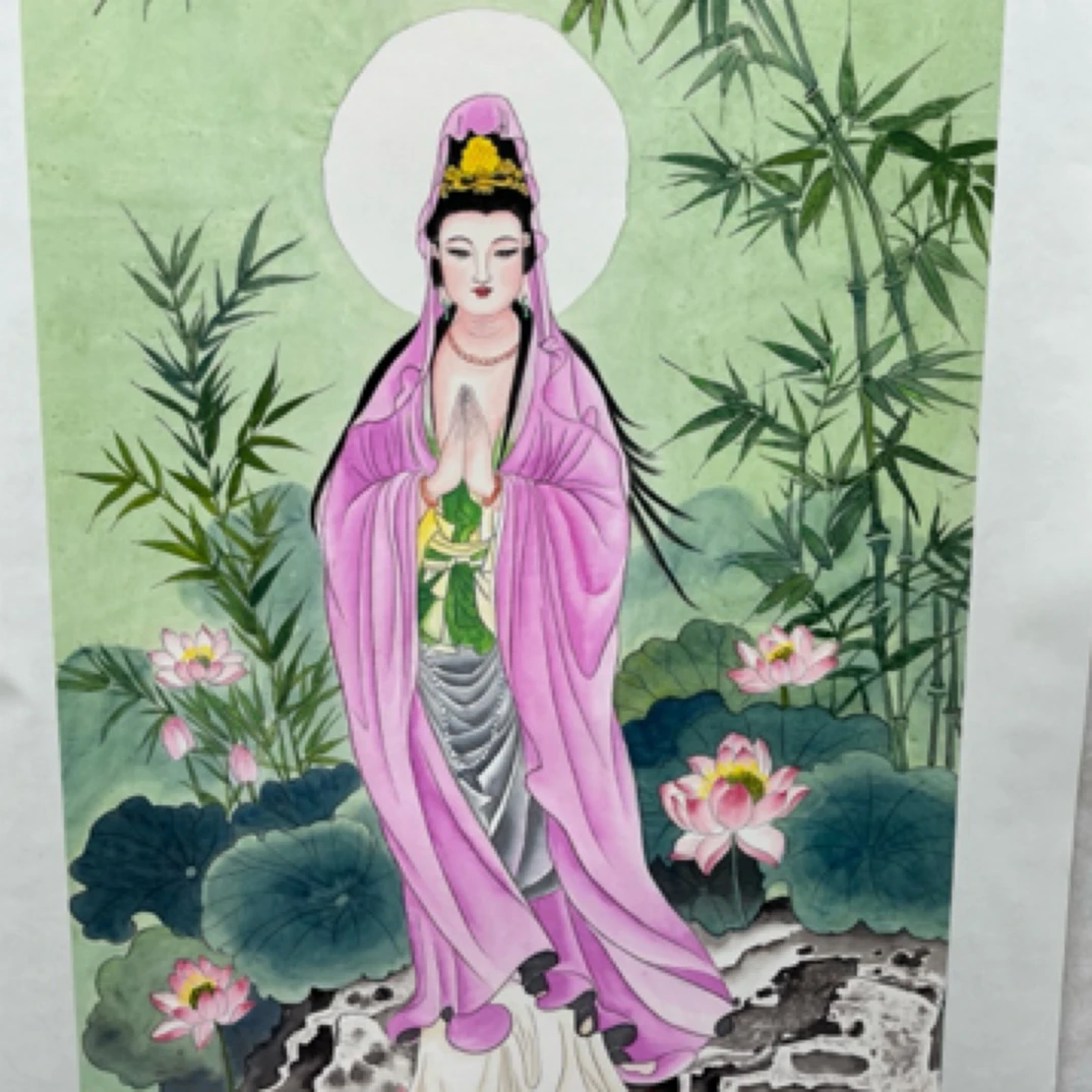 孙老师紫衣观音作品4尺（65*130厘米）