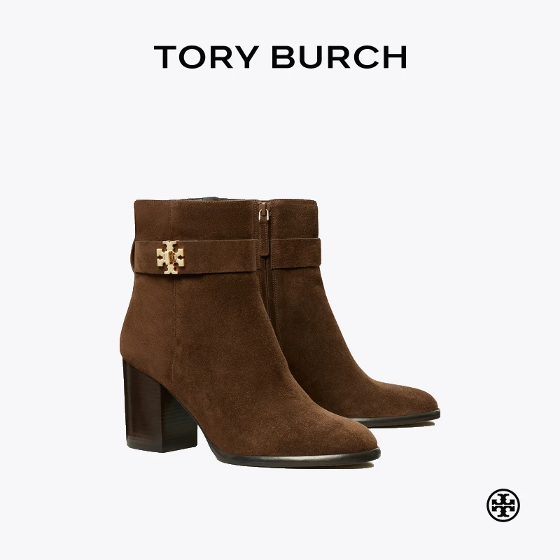 TORY BURCH 汤丽柏琦 T扣式高跟低筒时装靴 156277