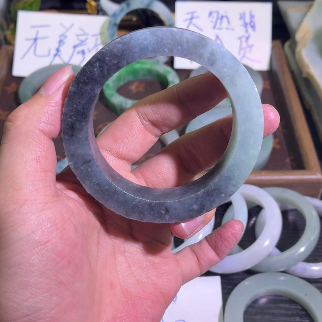 定制翡翠未镶嵌天然纹理随机，追求完美者慎拍