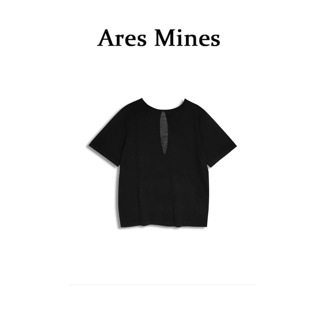 【盛朗熙Ares Mines】极简主义 纯色简约后背镂空设计面膜T恤