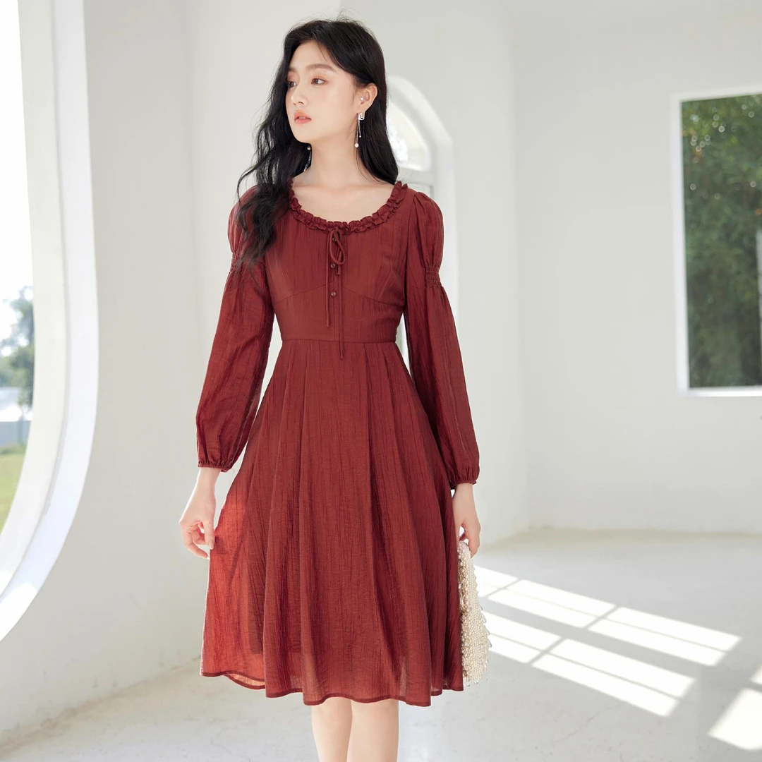 【直播专享】Q841048连衣裙 香影休闲百搭时尚显瘦春新款连衣裙