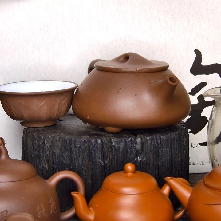 紫砂茶叶盒小*景舟满瓢壶杯组