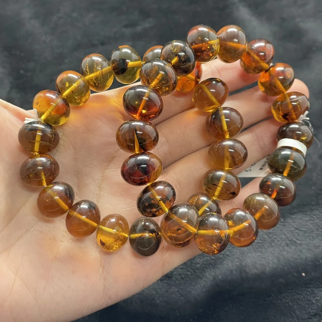 【曹掌柜精选】16 G88192-抚顺琥珀手串（药珀）-多样性发其一-14mm+