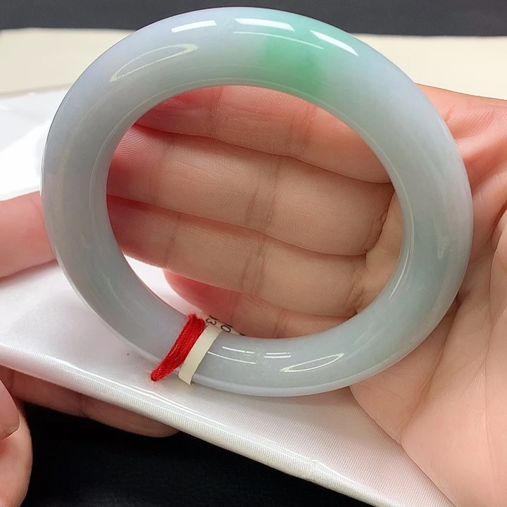 翡翠未镶嵌手镯圆条56