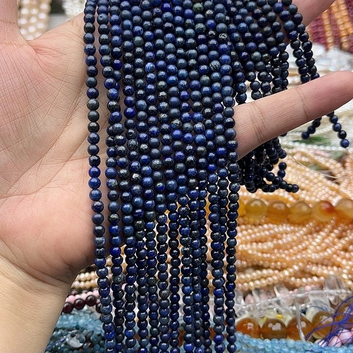 玛瑙/玉髓未镶嵌珠宝半成品一条4mm青金