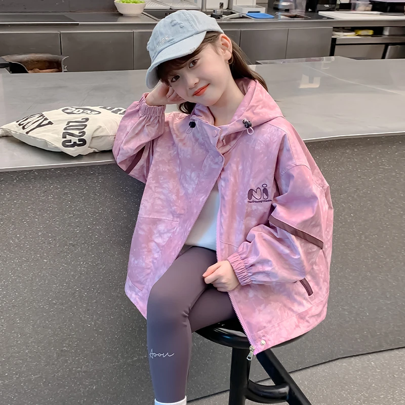女童外套春秋款儿童洋气冲锋衣2025新款中大童韩版风衣童装女孩潮