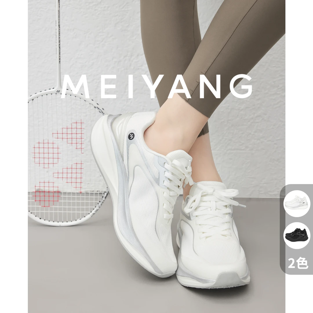 A美洋MEIYANG音浪跑鞋商场同款洋气轻网眼拼接增高运动鞋女款夏天