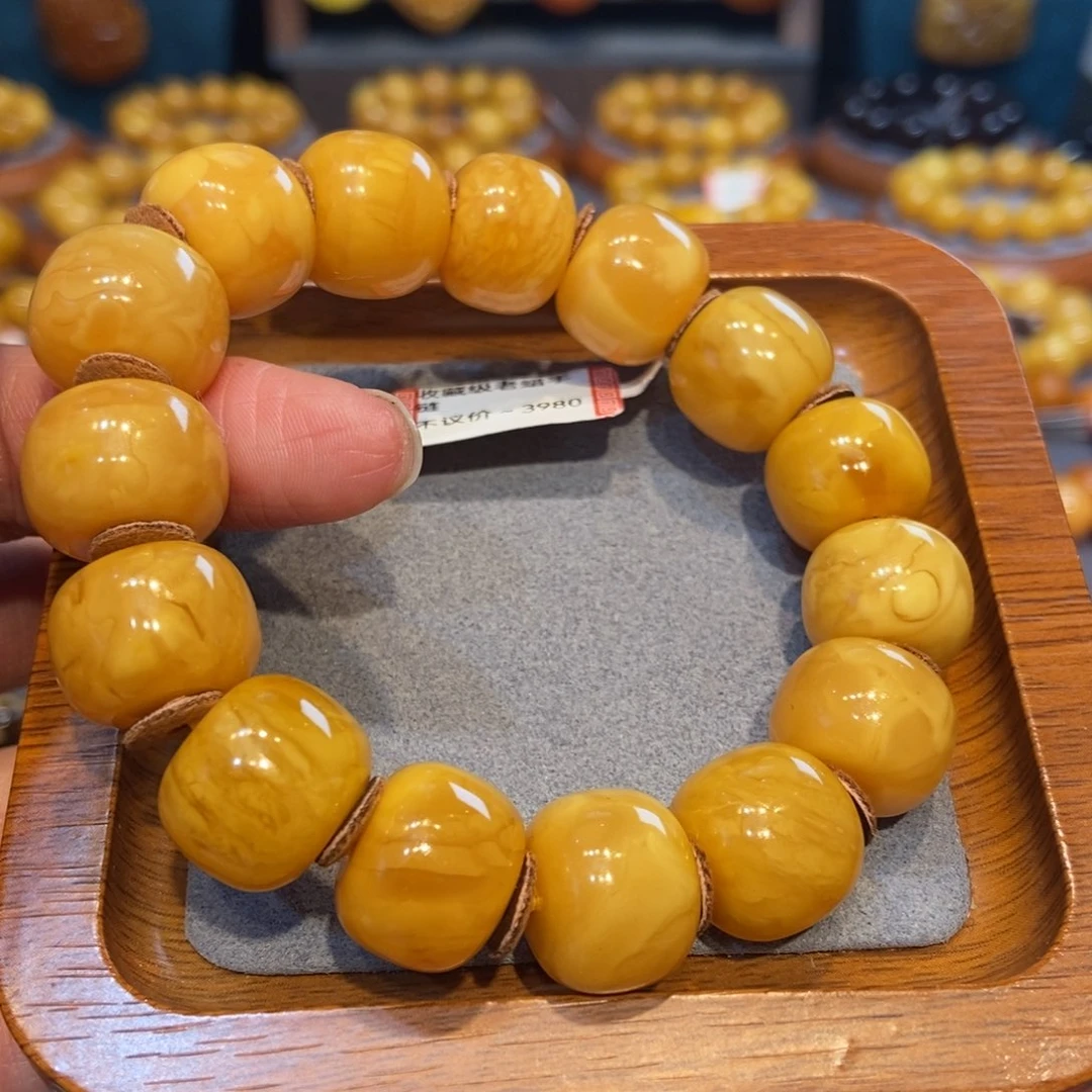 琥珀未镶嵌手链蜜蜡