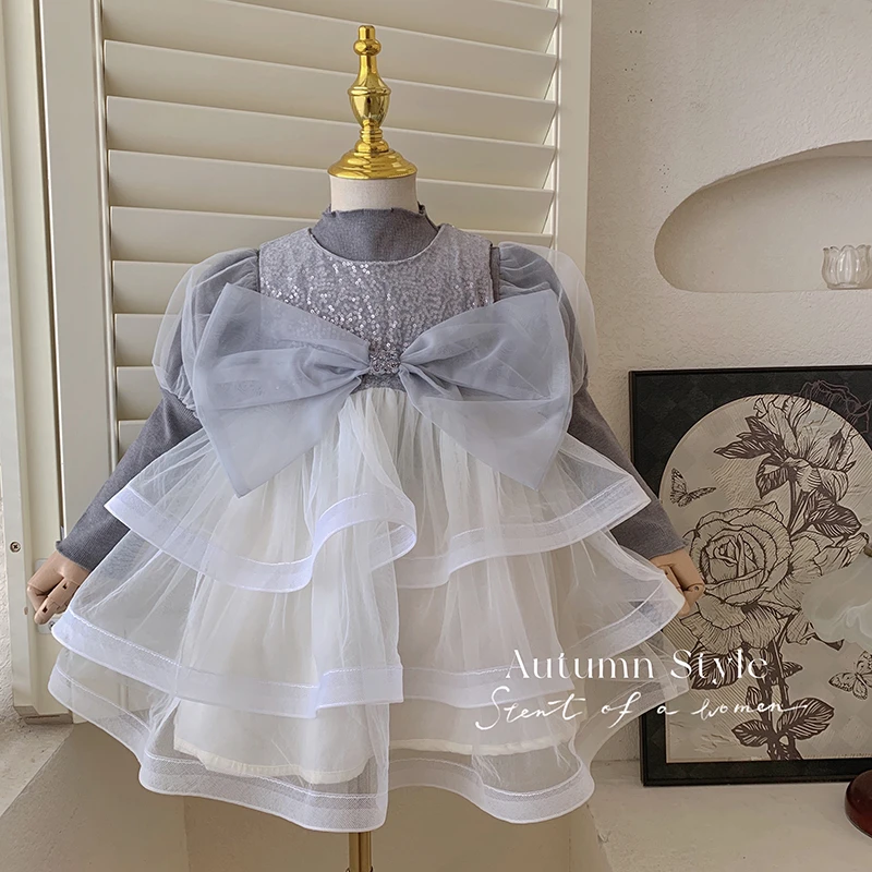 春“星河璀璨”女童打底上衣+亮片蝴蝶结连衣裙X72