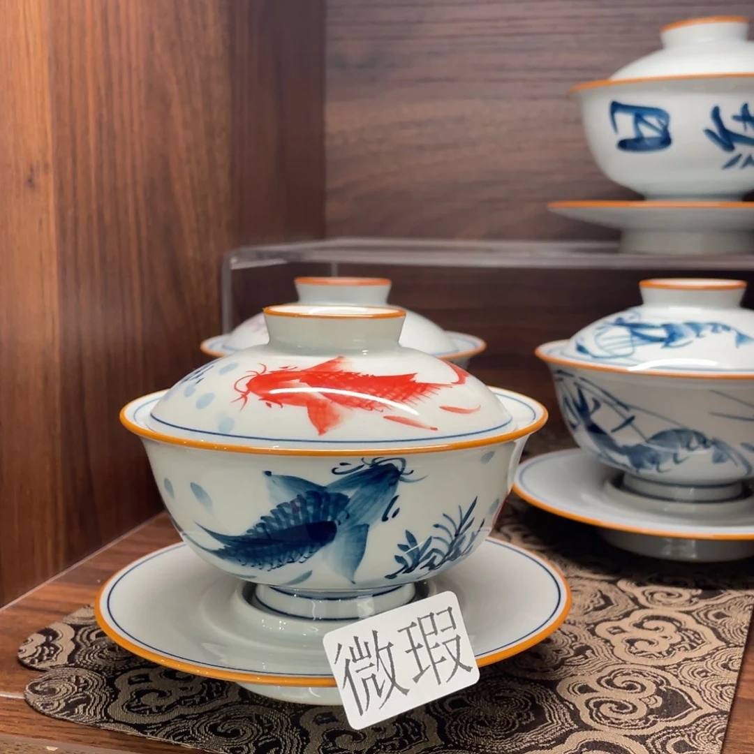 有瑕釉下彩纯手绘