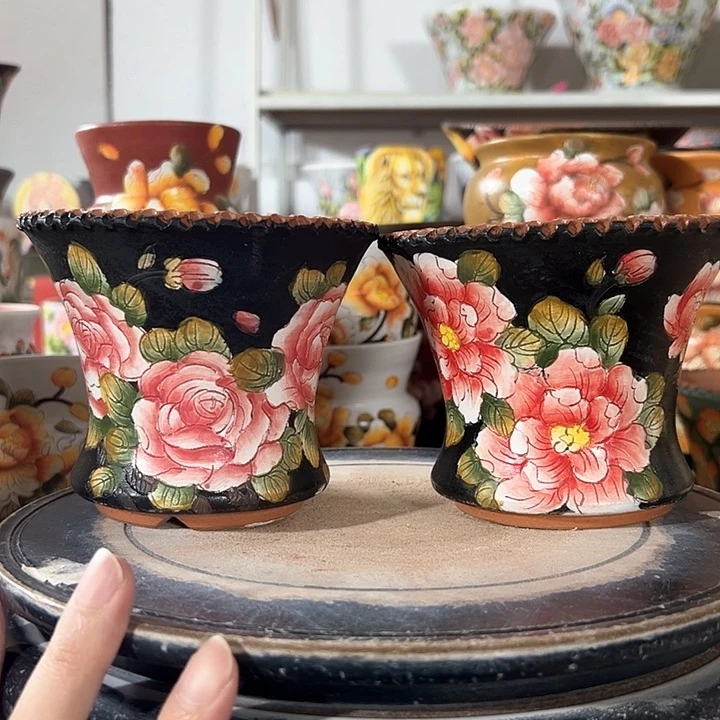 景德镇陶瓷手绘花盆