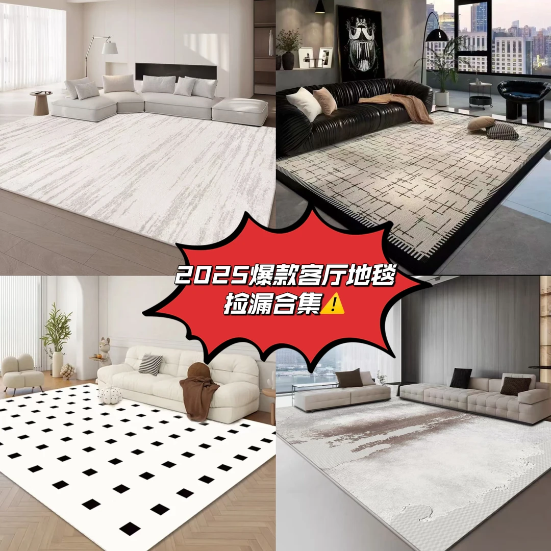 客厅地毯新款升级轻奢高级现代简约防水防滑耐脏无胶可擦免洗透气