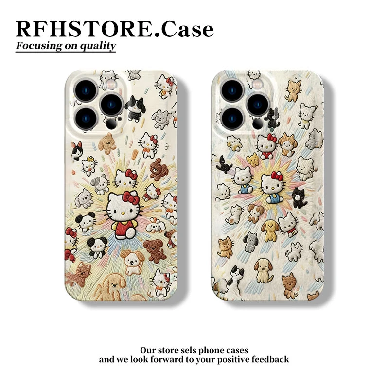 闪度侠满屏小猫适用苹果17/16菲林手机壳华为P70vivo小米14oppo硬