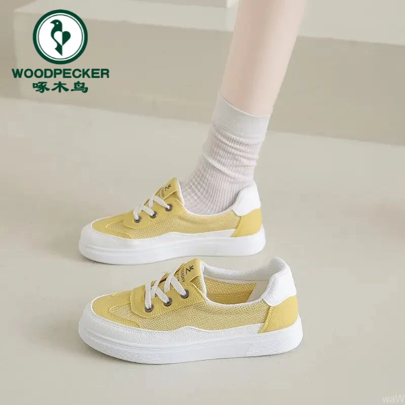 啄木鸟时尚女款2025新款爆款网面透气夏天百搭气质软底轻奢休闲鞋