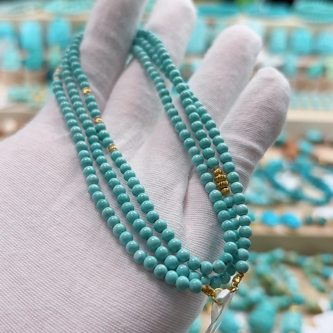 绿松石18K金镶嵌珠宝奇石