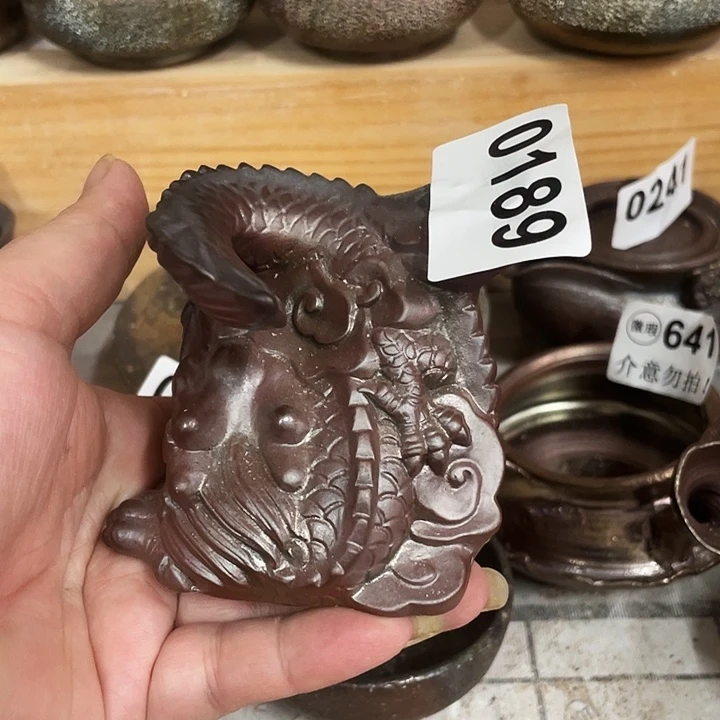 泥塑柴烧漏烧纯手工0189