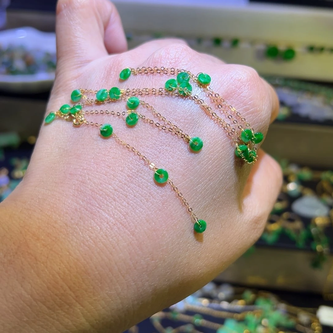 颈饰未镶嵌翡翠支持复检，缅料