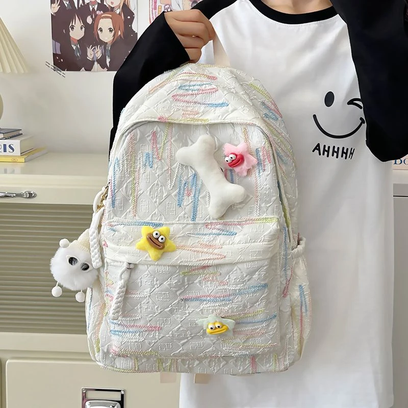 高颜值软妹少女双肩包ins日系可爱书包大学生春游大容量百搭jl