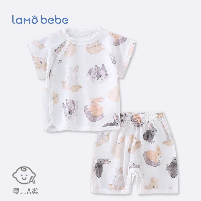 儿童夏季薄款套装宝宝网眼短袖套装大屁屁裤婴儿凉快衣服夏装