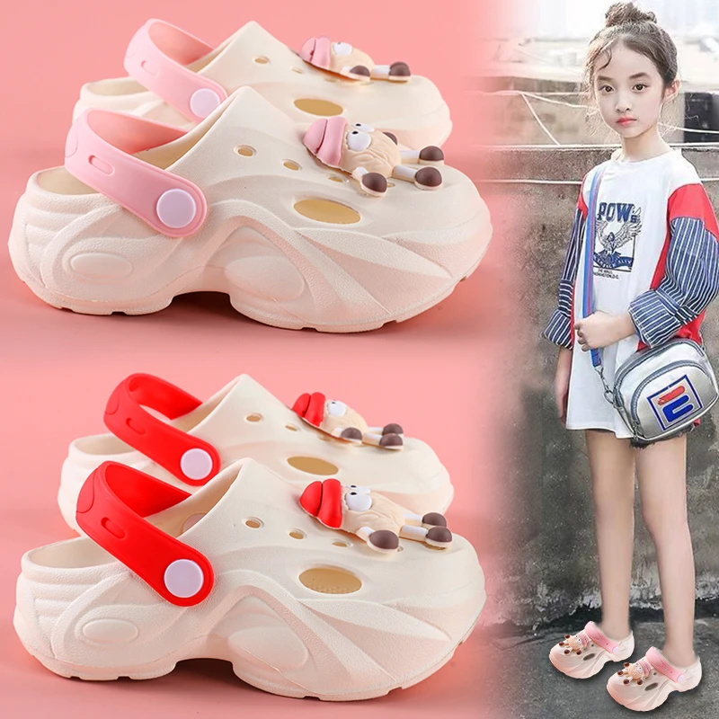 奥特曼儿童洞洞鞋女童夏季防水防滑软底室内两穿凉拖鞋女孩时尚