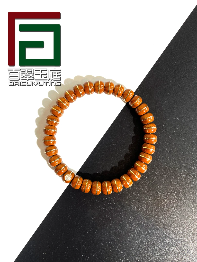 4266咖黄皮实心一线天卡8尺寸单银标带小天配饰紫金鼠手串