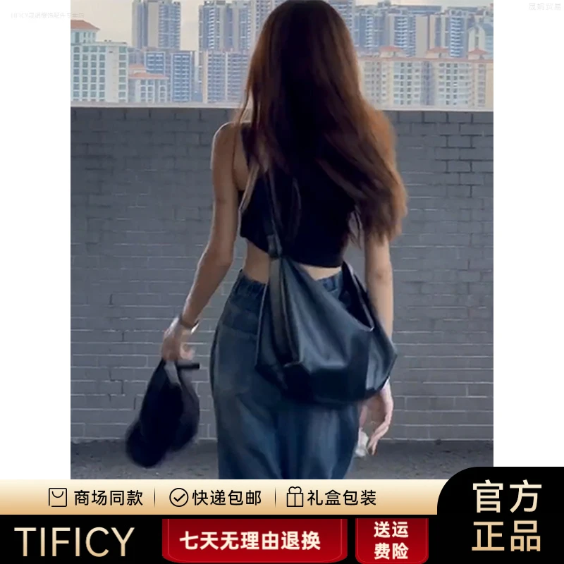 TIFICY休闲慵懒托特包包女2025新款夏天高级感真皮斜挎包