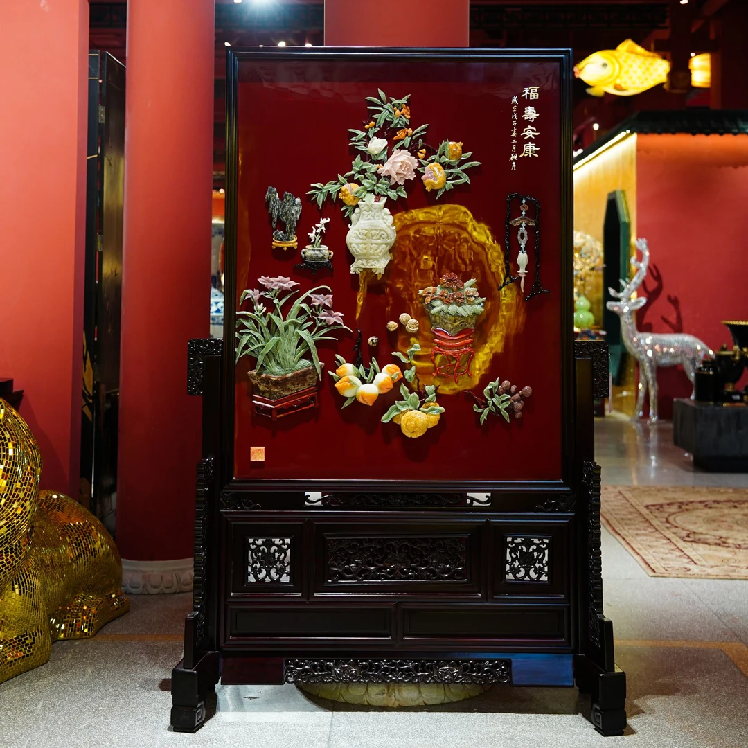 【BENNY本尼家】YZ04骨石福寿安康地屏