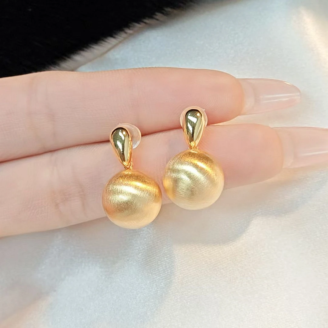 《苏灵推荐》时尚精品女士掐丝大金豆耳钉1721