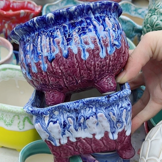 多肉绿植陶瓷花盆9.9包邮