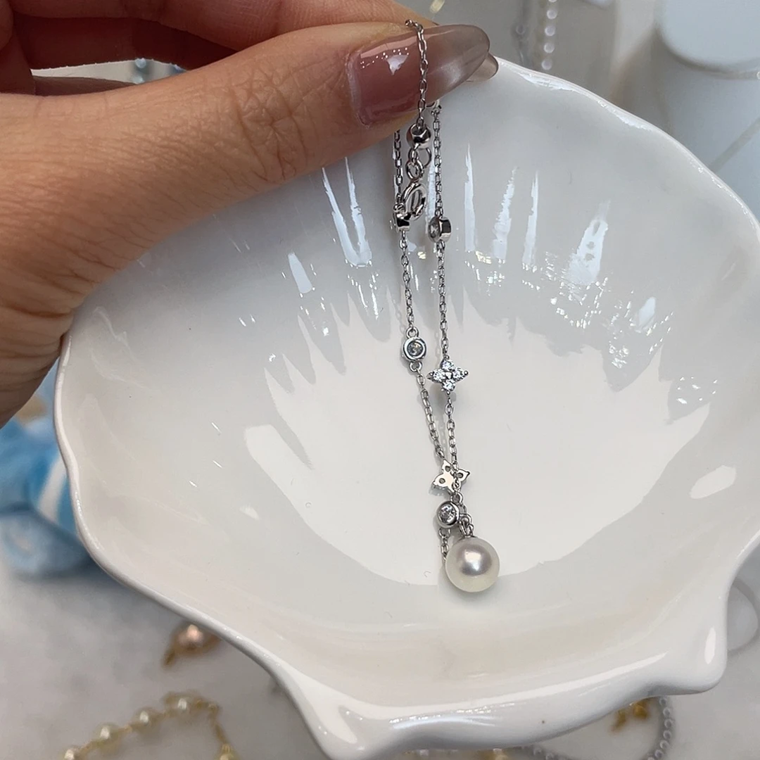 海水珍珠银S925镶嵌手绳