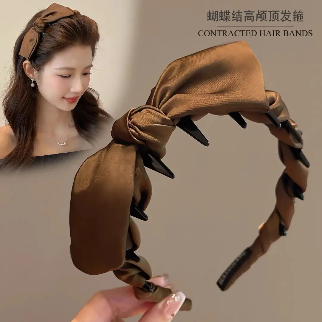 蝴蝶结发箍女高颅顶2025新款秋冬发带洗脸专用带齿头箍压发卡头饰