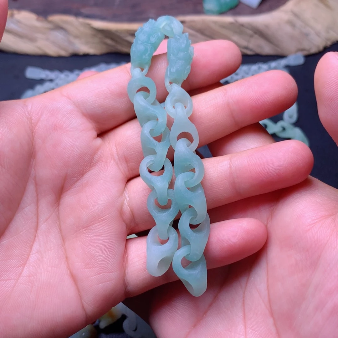 定制翡翠未镶嵌情**原手链