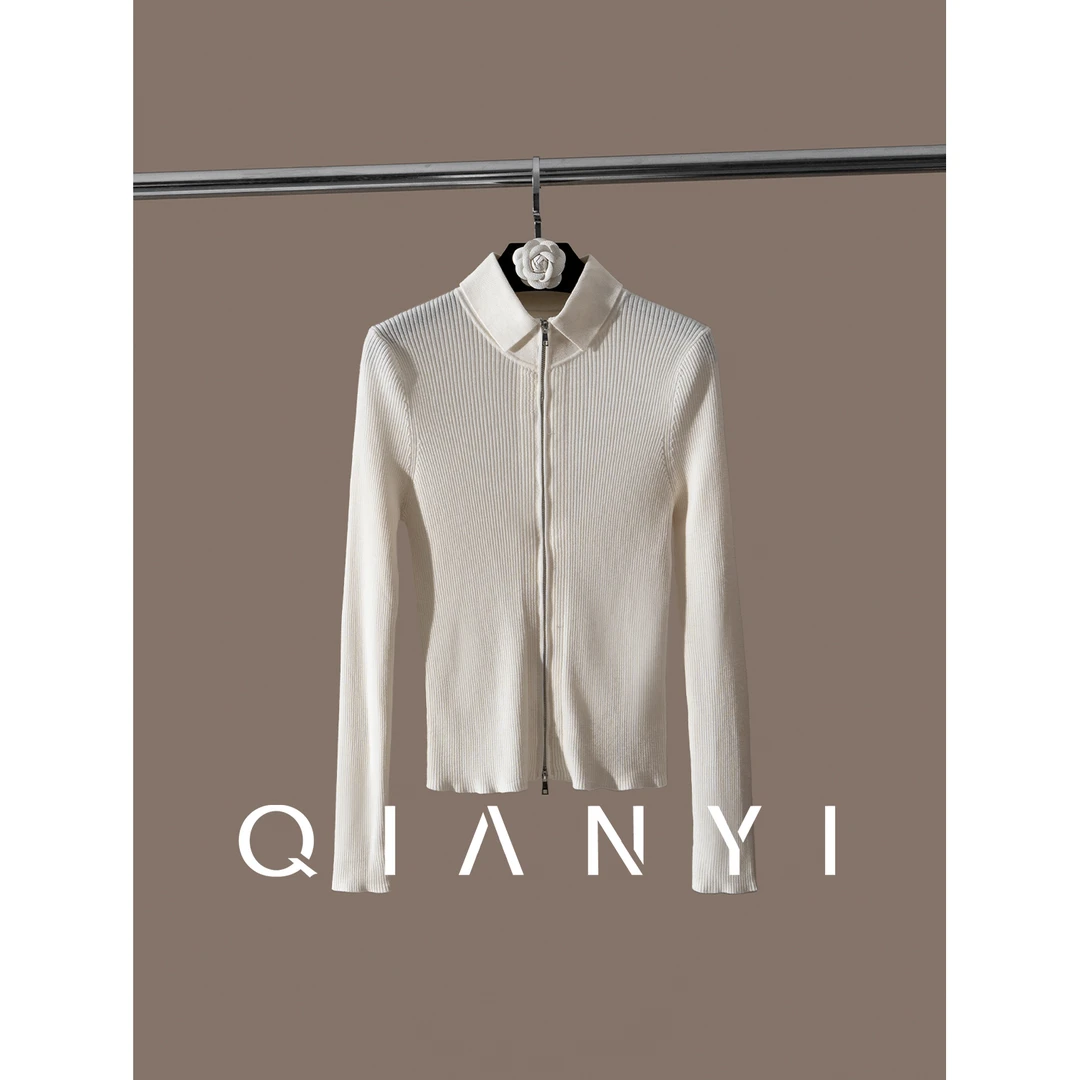 纤屹秋冬新款（小英俊）100绵羊毛毛衣轻奢流光风显瘦女衬衫式毛衣