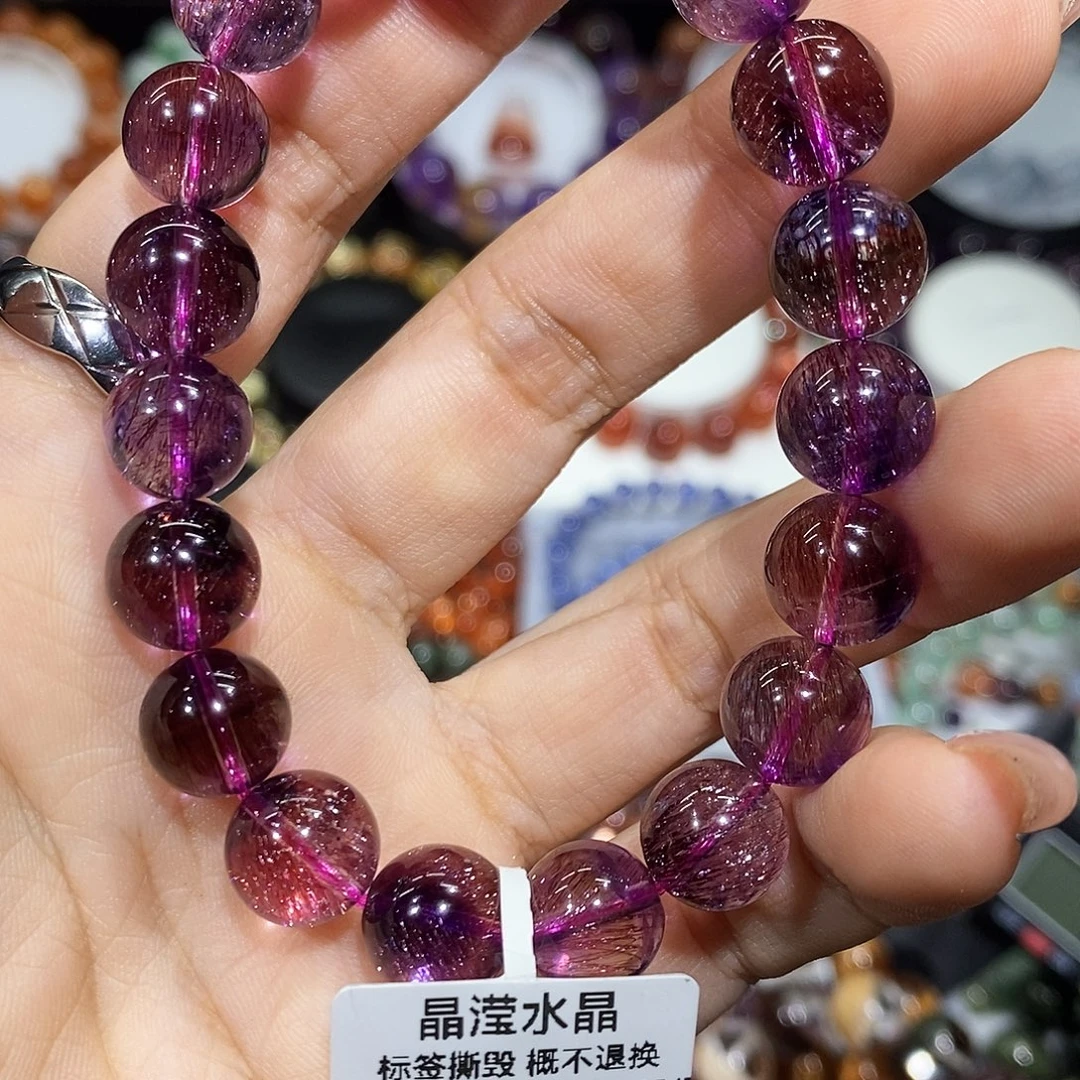 水晶未镶嵌手串金沙紫超七10