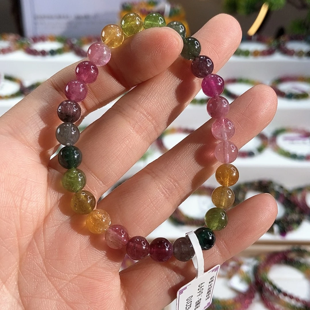 碧玺未镶嵌手链G2301素圈颜色微差